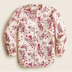 J. Crew Classic Fit Budding Floral Puff Sleeve Shirt